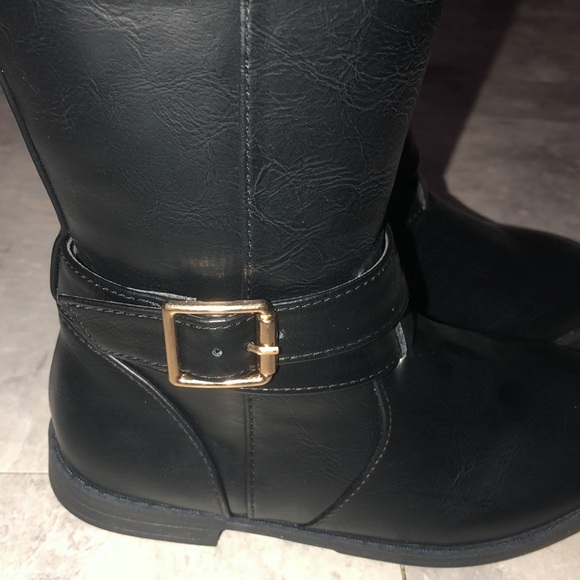 Size 13c toddler girl black knee high boots the children’s place brand new gold - Picture 6 of 7
